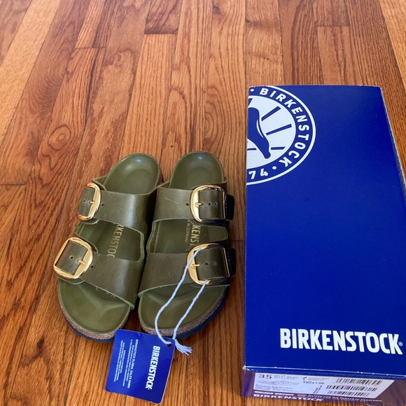 Birkenstock Arizona Big Buckle, Oiled Leather in Olive Green. Women Size EU 35 N - Picture 4 of 4